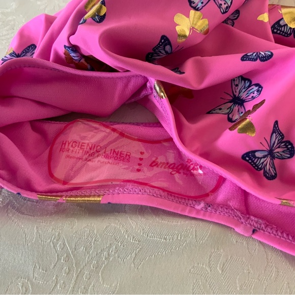 Girls Hot Pink, butterfly, One Piece Swimsuit. NWT - Picture 4 of 6